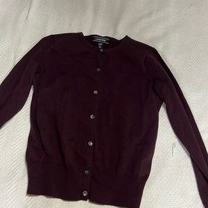 Lands’end Deep burgundy buttoned cardigan